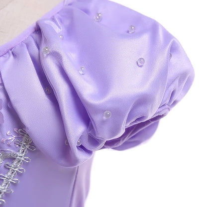 Girls Sofia Rapunzel Party Dress Carnival Halloween Costumes Birthday Princess Prom Dresses Sophias Puff Sleeve Ball Gown