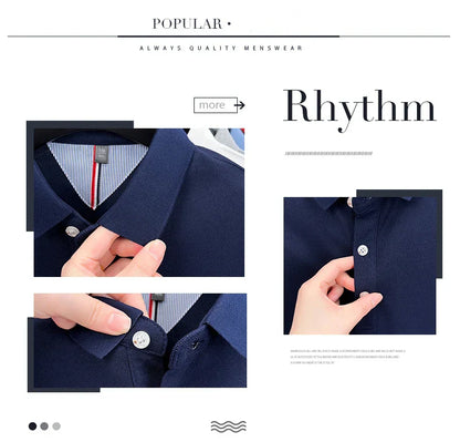 High end luxury brand short sleeve polo shirt summer new trend cute dog embroidery design T-shirt casual Korean golf men's wear