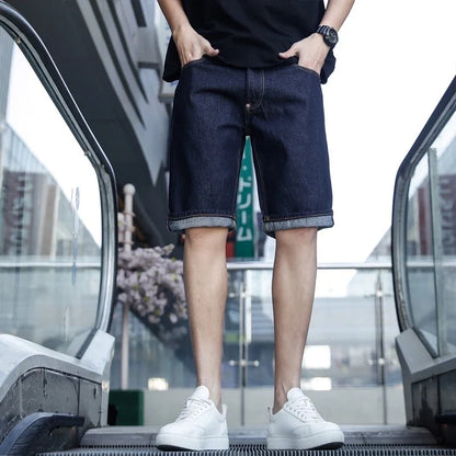 Men Embroidery Denim Shorts Black Hiphop Jeans Pants Cherry Blossom Dragon Totem Washed Zipper Cotton Summer cherry blossoms 024
