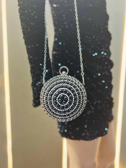 Round Pearl Clutch Purse Handbag Luxury Elegant Evening Bag Ring Handle For Women Bride Bridesmaid Wedding Party Handbag Purses