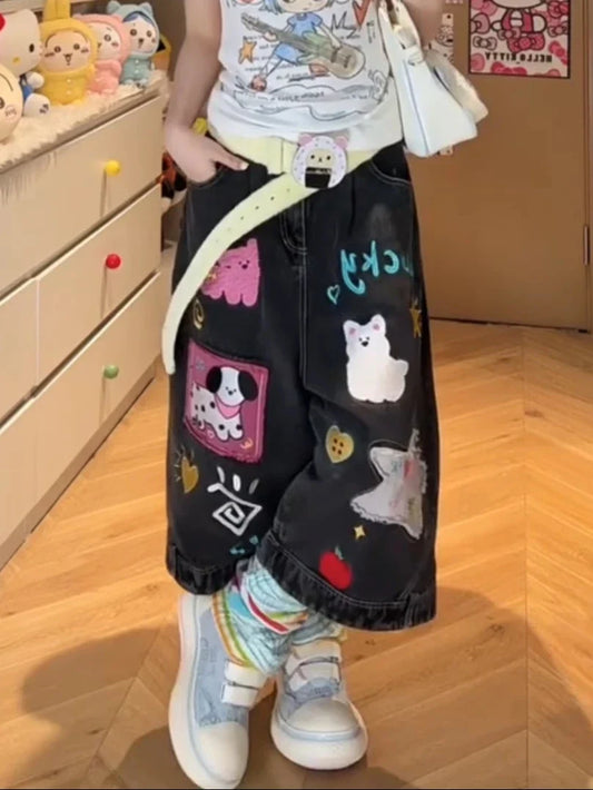 Summer Women Shoujo Jorts Abi Tide Harajuku Korean Jeans Shorts Kpop 2000s Stylish Denim Pants Grunge Y2k Japanese Streetwear
