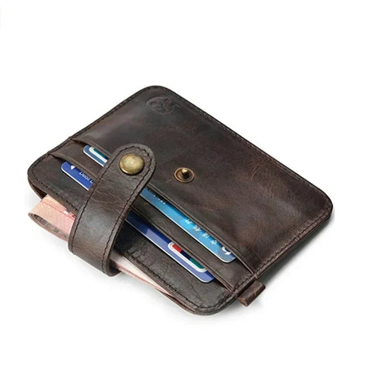 Portefeuille Homme en Cuir Véritable Mince Petit Porte-Monnaie Mini Sac d'Argent Portefeuille Fin Porte-Cartes Homme