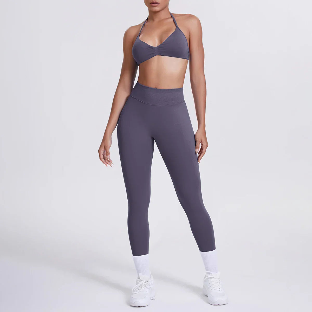 Women 2pcs Patchwork Sport Yoga Suit Training Sleeveless Sport Gym Tops Tummy Control Slimming Booty Leggings Yoga Suit Sports