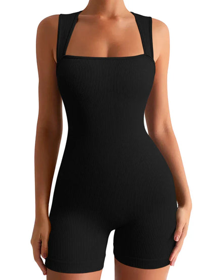 Women's Backless Sleeveless Bodycon Streetwear Romper Playsuit One Piece Fashion Fitness Yoga Quick Drying Breathable Jumpsuits