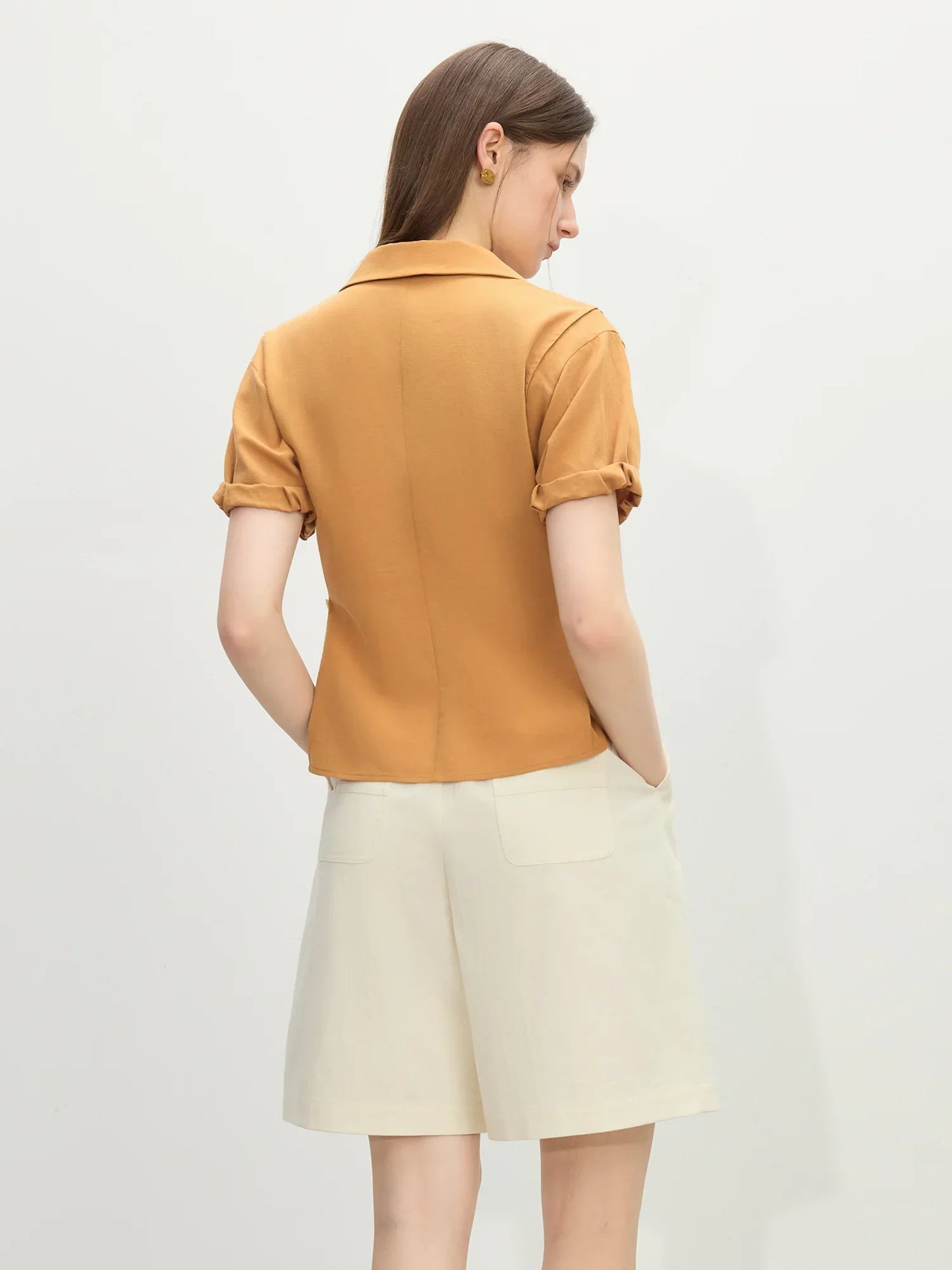 Holiday Style Sunset Linen Retro Shirt For Women Summer 2025 New Arrival Korean Style Cuban Collar Loose Shirt 25FS12316