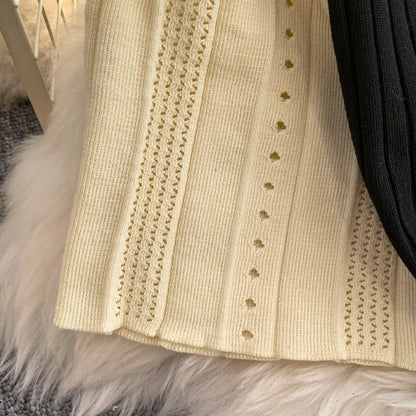 Women Dress 2026 Spring and Summer Elegant Patchwork One-Piece Knitted Maxi Dress Office Lady Slim Waist Sweater Dress