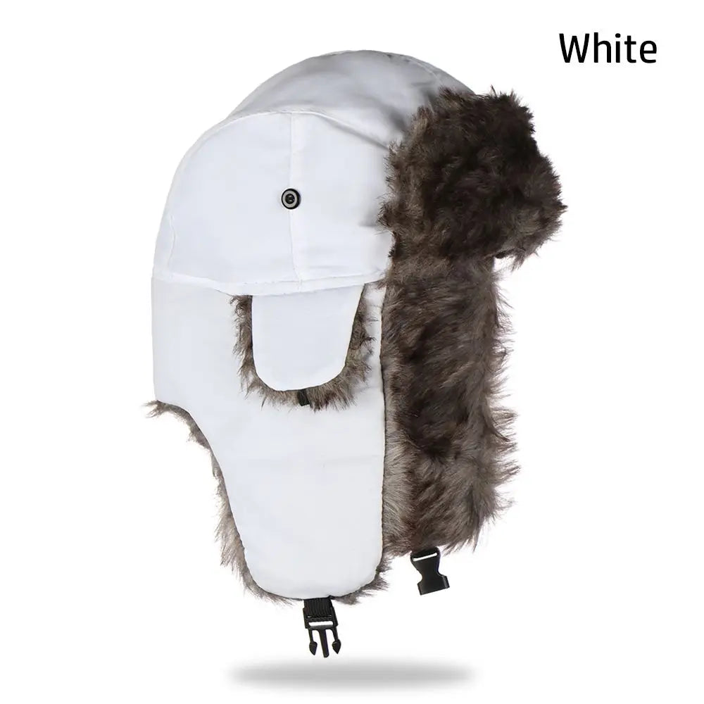 Men's Winter Trapper Aviator Trooper Earflap Warm Russian Waterproof Ski Hat Bomber Cap Russian Warm Ear Protectors Hats