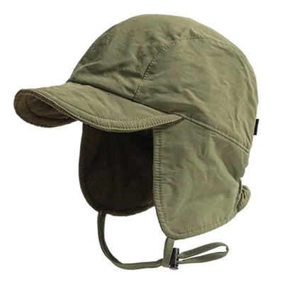 Japanese Retro Bomber Hat Solid Color Windproof Velvet Pilot Hat Ear Protection Lei Feng Hat Keep Warm