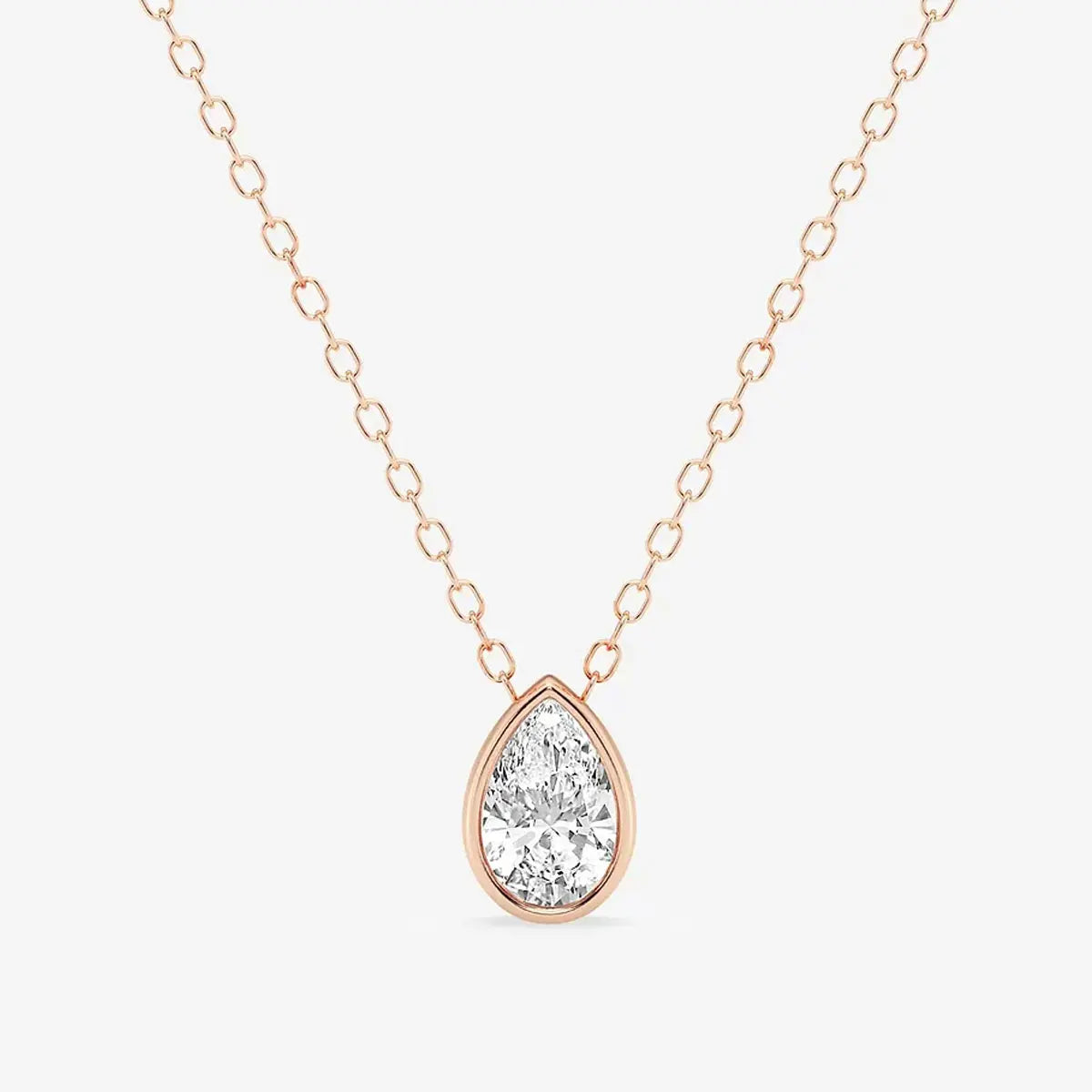 1-4ct Pear Cut Moissanite Necklaces for Women s925 Sterling Silver Chain Bezel Set Solitaire Gemstone Pendant Necklace
