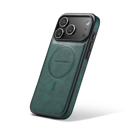 Leather Brand Magnetic Charging Phone Case For Magsafe iPhone 17 Air 16 15 14 Plus 13 12 Pro Max 16e Shockproof Protective Cover