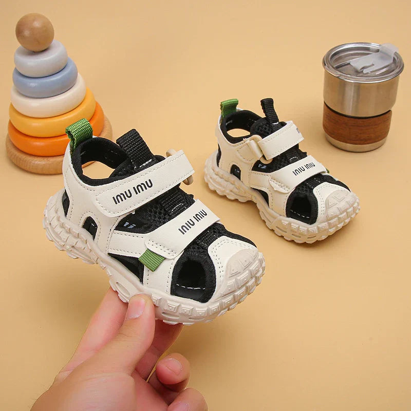 2026 New Summer Children Sandals For Boys Mesh Breathable Kids Sport Shoes Soft Sole Fashion Toddler Boys Beach Sandals EU21-30