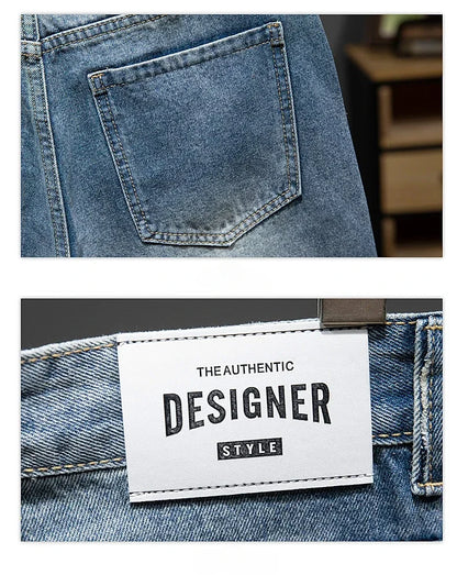 Summer Thin Bermuda Jeans Men's High Street Straight Shorts Fashion Casual Blue Classic Style Male Clothes Short Pants