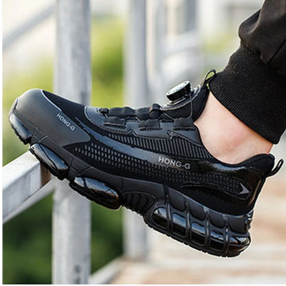 Rotating Button Safety Shoes Men Anti-smash Anti-puncture Work Shoes Fashion Men Safety Sport Shoes Security Protective BootsMen