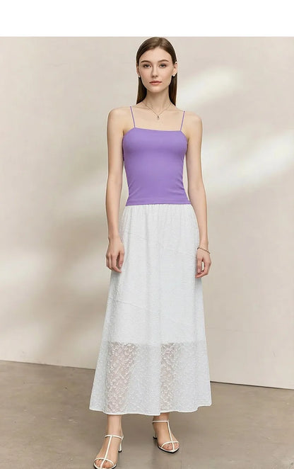 Women's Tank 2026 Summer Stretch Slim Fit Crop Knit Spaghetti Strap Top Casual Versatile Sleeveless Vest For Women 12622088