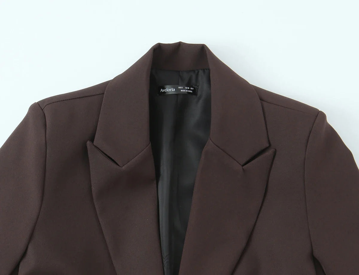 European and American Style New Women's Fashion Versatile Loose Casual Double Belt Slimming Gunlapel Blazer Coat