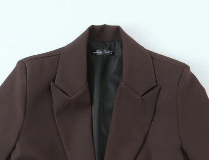 European and American Style New Women's Fashion Versatile Loose Casual Double Belt Slimming Gunlapel Blazer Coat