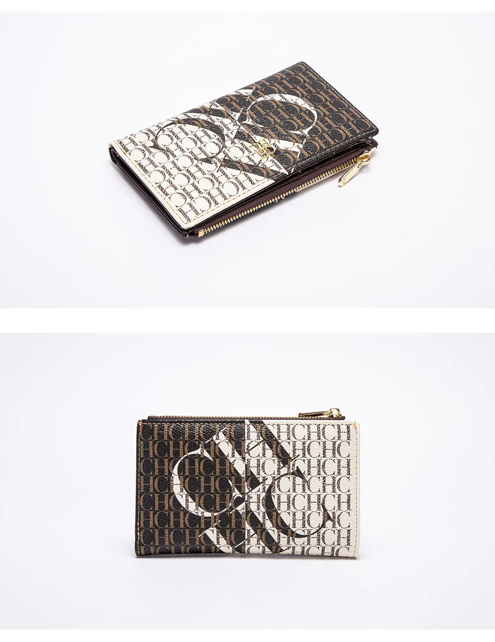 Women's Wallet CHCH Fashion Letter Cartoon Pattern Classic Retro Long Storage Wallet PVC Material Bag