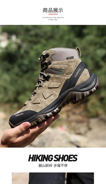 Hiking shoes Men's waterproof hunting Boots Tactical Desert Combat Ankle trekking Boots Male Women warm Leather Sneakers