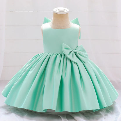 Big Bow Baby Girls Party Dress Toddler 1st Birthday Baptism Princess Kids Dresses for Girl White Wedding Prom Christmas Costumes