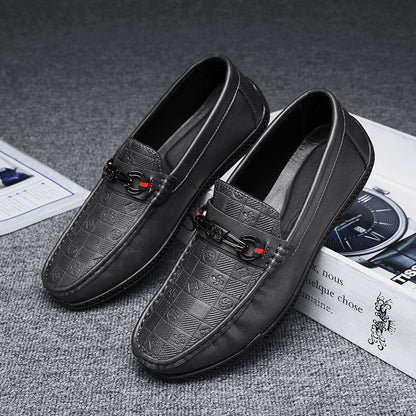 Fashion Leather Men Casual Shoes Slip on Formal Loafers Luxury Brand Comfortable Men Italian Soft Male Driving Shoes