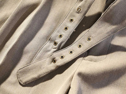 Men's high-density micro-stretch Goulger casual pants gray khaki herringbone pattern tapered Slim 9 pants pants