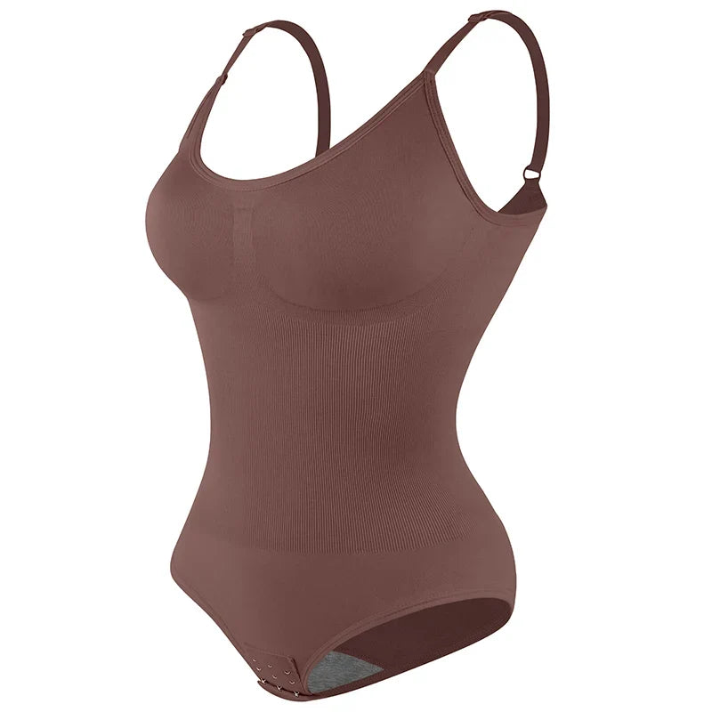 Women Seam-free Sleeveless V-Neck Bodysuit Shapewear Tummy Control Body Shaper Tank Top Red Blue