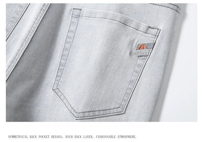 2023 y2k streetwear Spring Summer  Youthful Vitality Men's Fit Straight Thin Denim Jeans Lightweight Cotton Stretch Trousers