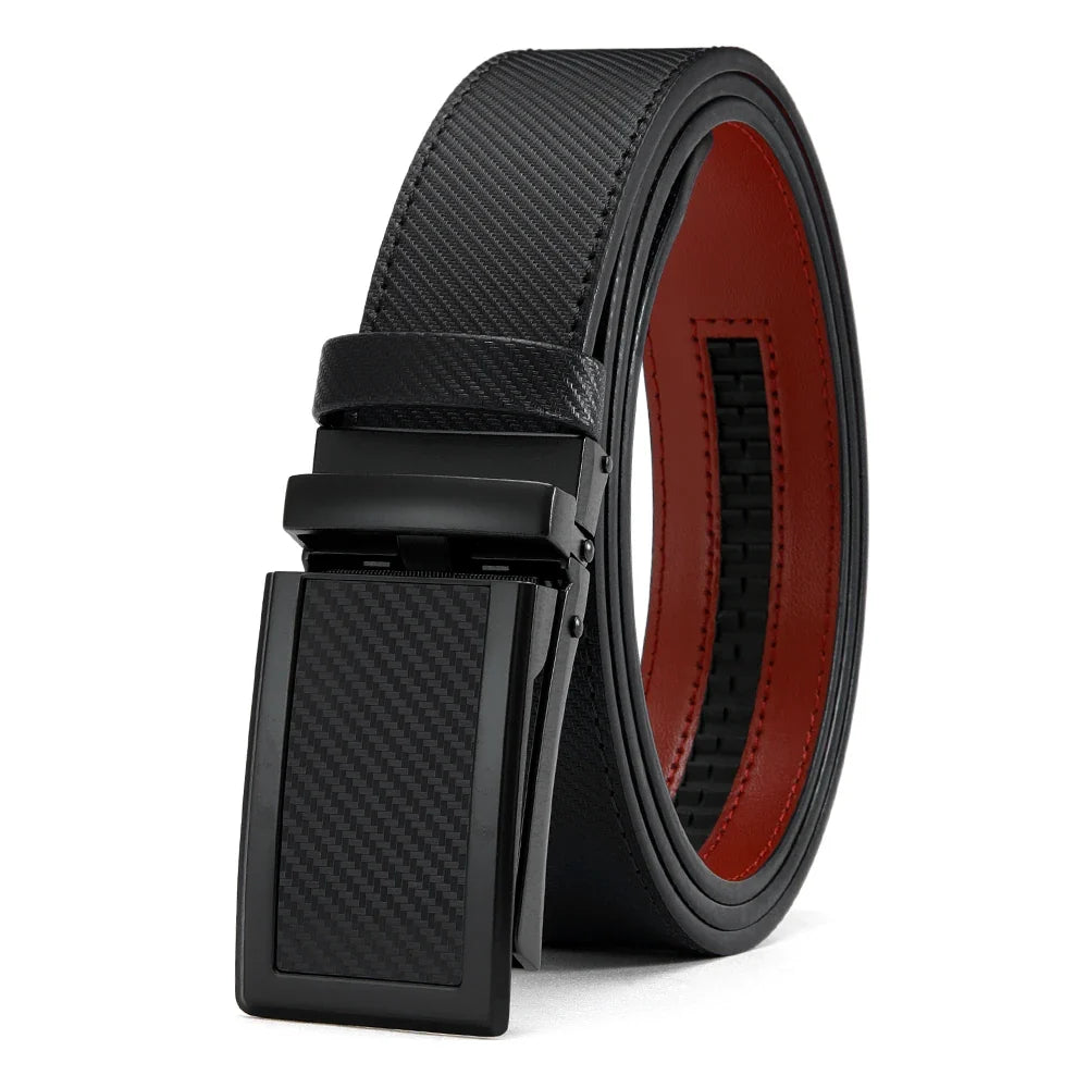 Men Belt Genuine Leather High Quality Buckle Jeans Cowskin Casual Belts Business Cowboy Male Automatic Buckle Belt 115cm 125cm