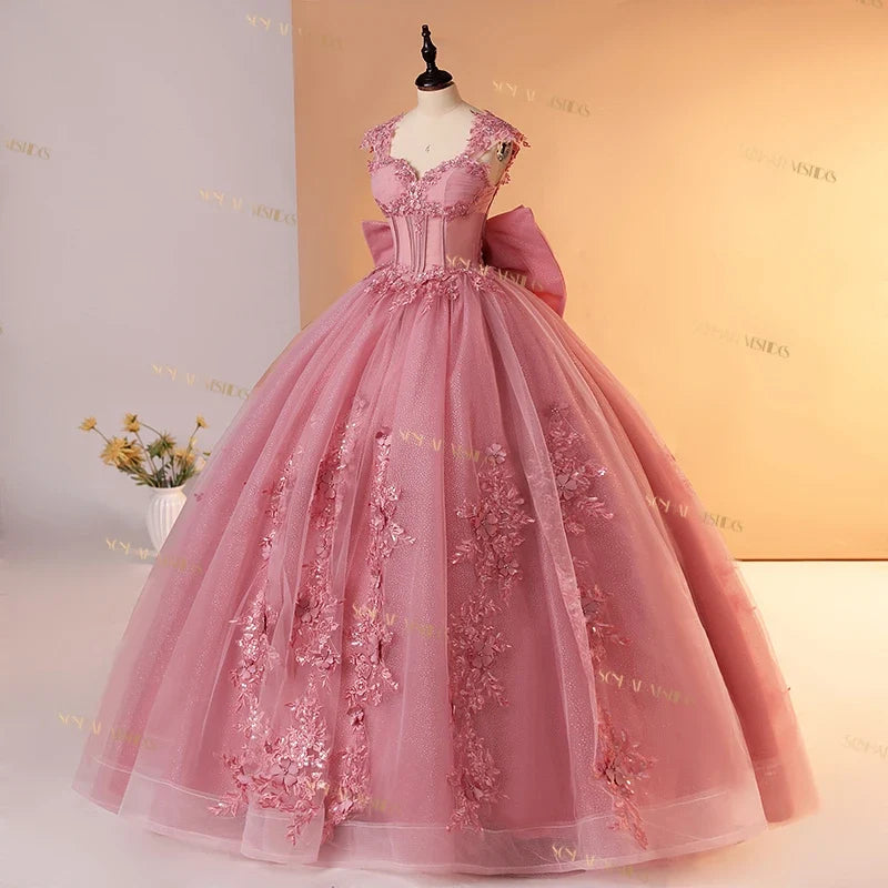 Pink 15 Quinceanera Dresses Ball Gown Sweet Lace Party Dresses 15 Year Old Dress For Quinceanera Customized Princess Gown 2025