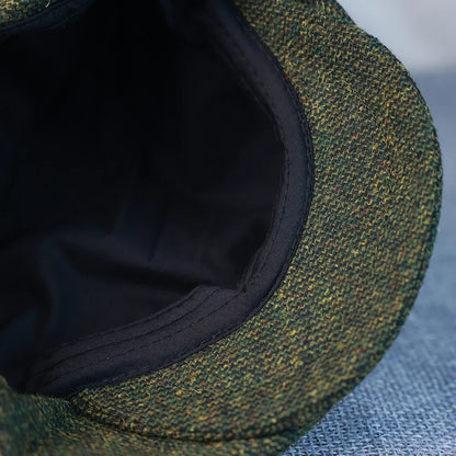 New Vintage Men's Wool Newsboy Cap Brown Green Women Men Berets Classic Woolen Octagonal Caps Casual Gatsby Flat Hat 003
