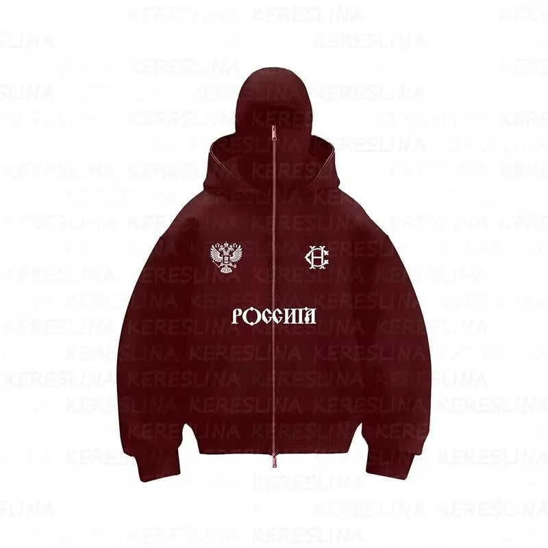 Ninja jacket 2025 new model hot sale upper and lower double-head zipper POG GHB print niche design new model