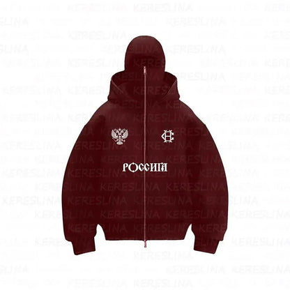 Ninja jacket 2025 new model hot sale upper and lower double-head zipper POG GHB print niche design new model