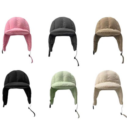 Solid Color Padded Bomber Hats Ear Flaps Thermal Padded Windproof Cycling Cap Korean Version Retro Style Ski Pilot Cap Riding