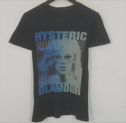 Hysteric Glamour 90s Retro Style Charcoal Reprint T Shirt for Men Women Y2k Graphic Short Sleeve Shirt Unisex Men Women Summer