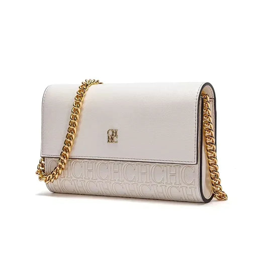Crossbody Bag Embossed Logo Chain Shoulder Bag Flap Handbag For Women Daily Use Party Night Out Shopping Travel Casual