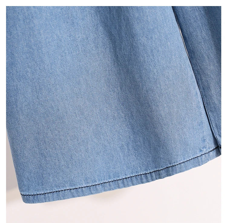 2026 High Waist Loose Fit Wide Leg Jeans Women Plus Size Casual Straight Workwear Trousers Summer Autumn Denim Capri Pants