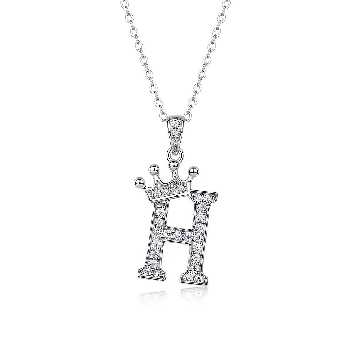 925 Silver Initial Necklace Sparkling Full Moissanite Diamond Pendant Charm Necklaces for Women Letter Name Choker Jewelry Gift