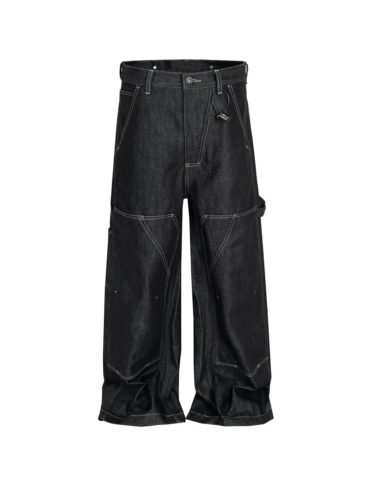 Black Original Cow Jeans Wood Trousers Bright Line Design Comfortable Fit Workwear Casual Pants ZJ118