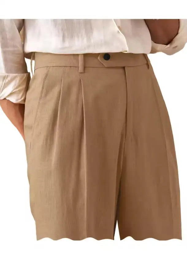 Premium Men's Pants Pleated Wide-Leg Dress Chinos Business Daily Office Versatile Formal Casual Trousers Banquet Wedding Summer