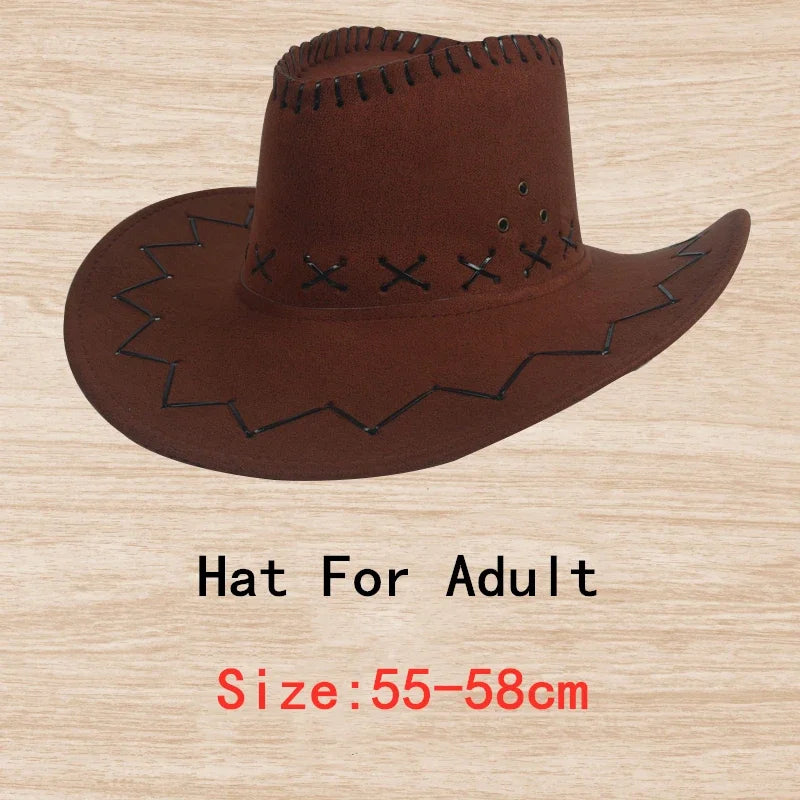 2024 Children Adult Cowboy Cosplay Costumes Halloween Party Masquerade Boy Woman Wild West Fancy Cowgirl Vest Cap Scarf Outfits