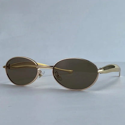 Sexy Small Oval Punk Sunglasses Women 2026 Luxury Vintage Steampunk Metal Frame Sun Glasses For Ladies Trendy Traveling Shades