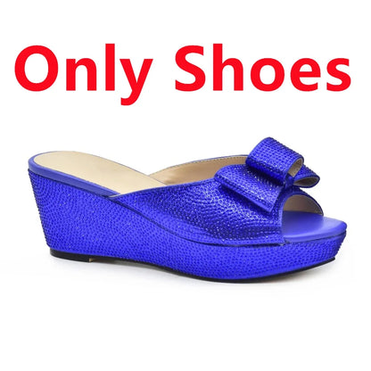 Latest Design Women Shoes and Bag Set Decorated with Rhinestone Wedding Shoes Bride Ladies Shoes Heels Party Women Pumps