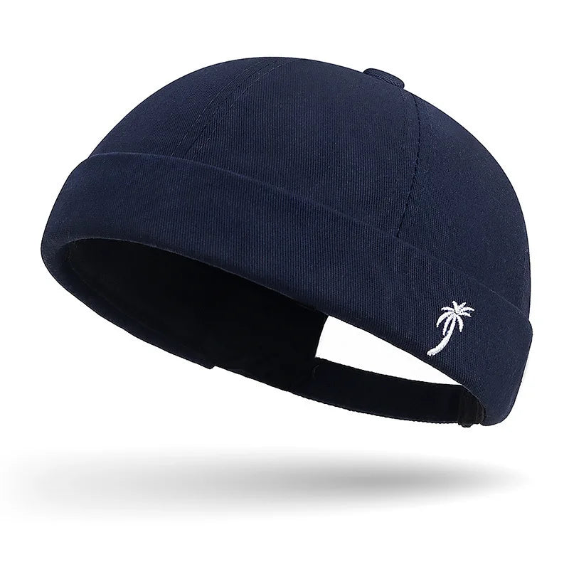 Brimless Hat for Men Women Cotton Classic Solid Color Beanie Beaded Hip Hop Hat for Outside Cycling Riding Activities