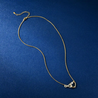 Certified 4mm&1.3mm VVS1 D Moissanite Necklace Collar Plata 925 Sterling Silver Infinity Heart Shaped Pendant Necklaces