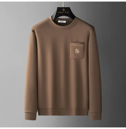 Autumn Light Luxury Italian Old Money Style Two-piece comfortable air-layer cotton men's sweatshirt casual sportswear set