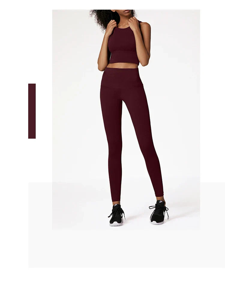 High Elastic Women's 2 Piece Yoga Set with Sports Bra and Leggings High Stretch Pants Bra with Coaster Women's Sports Suit👚
