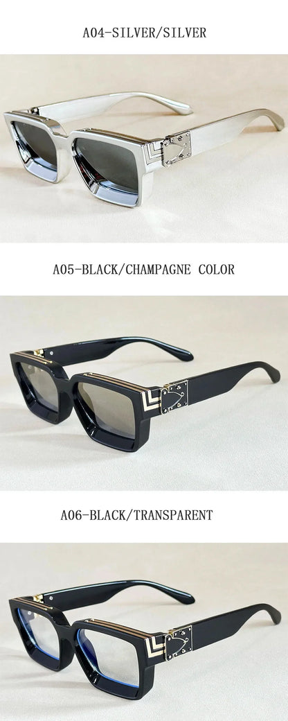 Square Sunglass Men Retro Millionaire Sunglasses Women 2025 Trendy Vintage Vacation Fashion Glasses Gafas De Sol Hombre Lunette