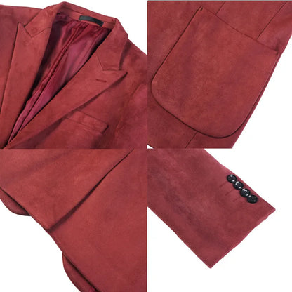 Classics Autumn Winter Suede Suit Jackets Fashion New Solid Slim Fit Business Office Social Blazer Wedding Top Mens Clothing 4XL