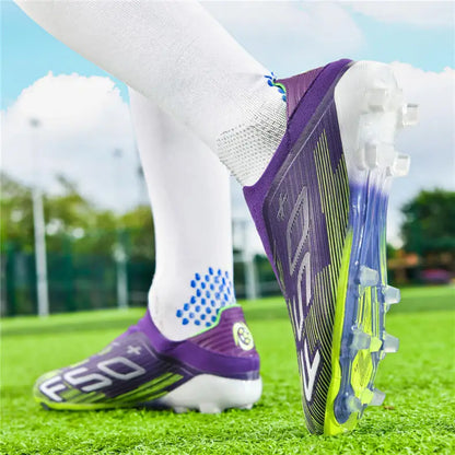 Men's High-Quality Non-Slip Football Boots High-Top Soccer Shoes Grass Cleats Futsal Sneakers for Indoor And Outdoor Matches