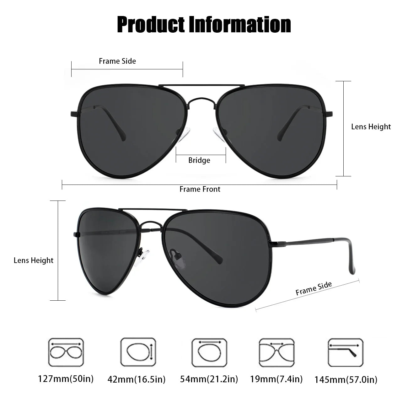 Polarized Sunglasses for Big Heads Men Women 8123